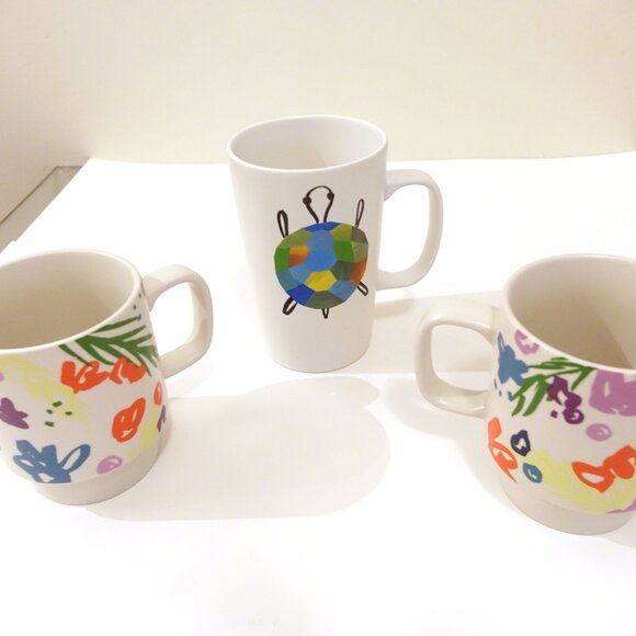 Starbucks 2015 Tortoise & The Hare Mug and Floral Mugs - Picture 1 of 6